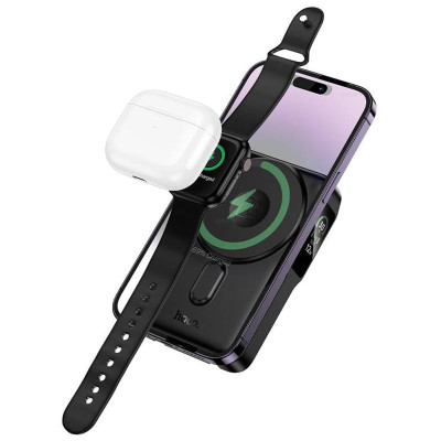 Портативний ЗП Power Bank Hoco Q48 Core PD20W з БЗП+iWatch 10000 mAh Black