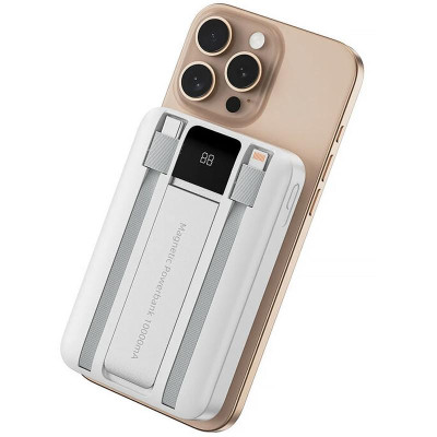 Портативний ЗП Power Bank WIWU Wi-P061 22.5W+PD20W з БЗП+iWatch with cable 10000 mAh White