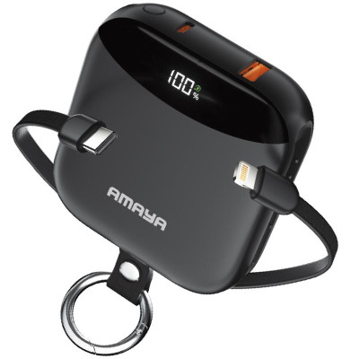 Портативний ЗП Power Bank Amaya F150 22.5W with display and cable 10000 mAh Black