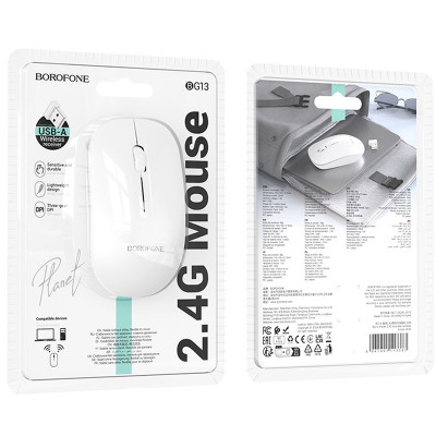Миша бездротова Borofone BG14 Planet 2.4G White Миша бездротова Borofone BG14 Planet 2.4G White