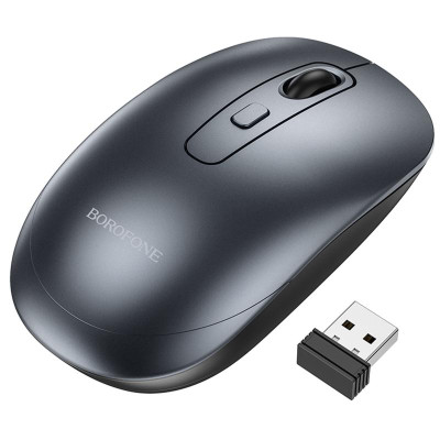 Миша бездротова Borofone BG13 Winner 2.4G Black / Metal gray