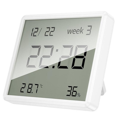 Електронний термогігрометр + годинник Hoco HX41 5in1 Indoor White