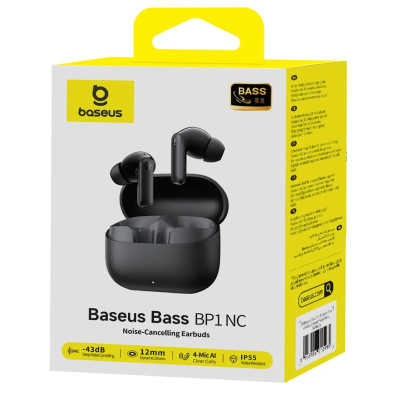 Бездротові TWS навушники Baseus Bass BP1 ANC+ENC (A00107) Cosmic Black Бездротові TWS навушники Baseus Bass BP1 ANC+ENC (A00107) Cosmic Black