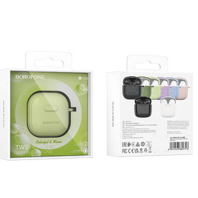 Бездротові TWS навушники Borofone BW29 Case Lemon Green