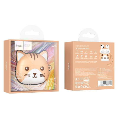 Бездротові TWS навушники Hoco EW46 Cat Face Case Khaki Cat
