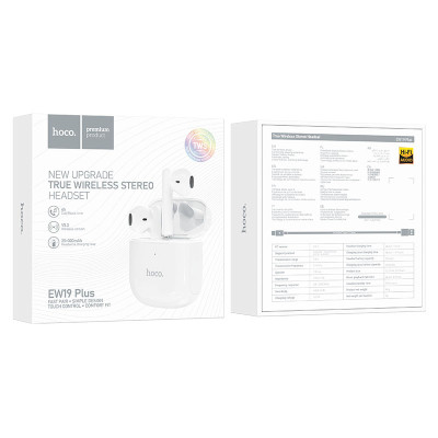Бездротові TWS навушники Hoco EW19 Plus White