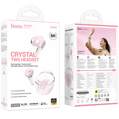 Бездротові TWS навушники Hoco EW202 Magic Pink