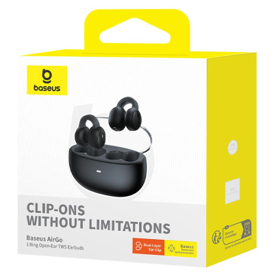 Бездротові TWS навушники Baseus AirGo 1 Ring Open-Ear (A00069201) Cluster Black Бездротові TWS навушники Baseus AirGo 1 Ring Open-Ear (A00069201) Cluster Black