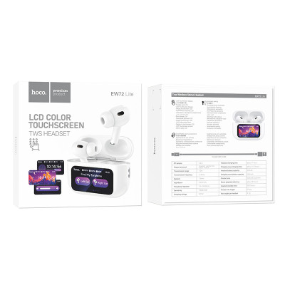 Бездротові TWS навушники Hoco EW72 Lite Soar with Touch Screen White Бездротові TWS навушники Hoco EW72 Lite Soar with Touch Screen White