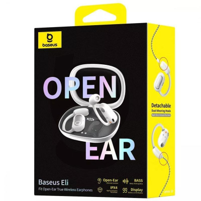Бездротові TWS навушники Baseus Eli Fit OS Open-Ear (A00073200) Moon White Бездротові TWS навушники Baseus Eli Fit OS Open-Ear (A00073200) Moon White