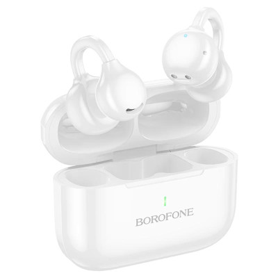 Бездротові TWS навушники Borofone BW95 Cancion clip-on White