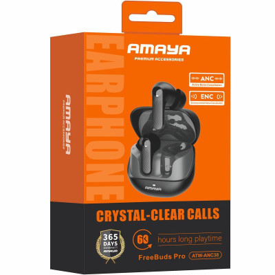 Бездротові TWS навушники Amaya ANC38 ANC+ENC Black Бездротові TWS навушники Amaya ANC38 ANC+ENC Black