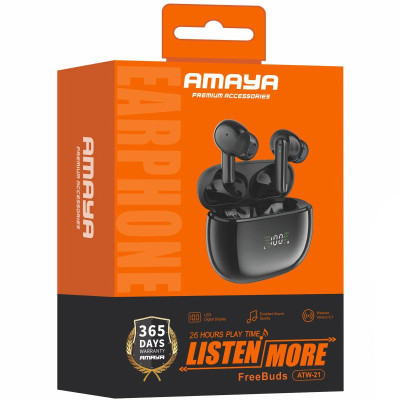 Бездротові TWS навушники Amaya ATW-21 Black Бездротові TWS навушники Amaya ATW-21 Black