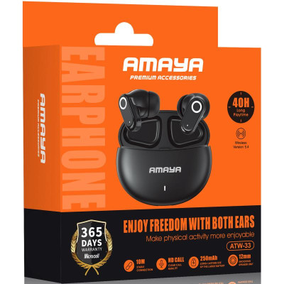 Бездротові TWS навушники Amaya ATW-33 Gaming Black Бездротові TWS навушники Amaya ATW-33 Gaming Black