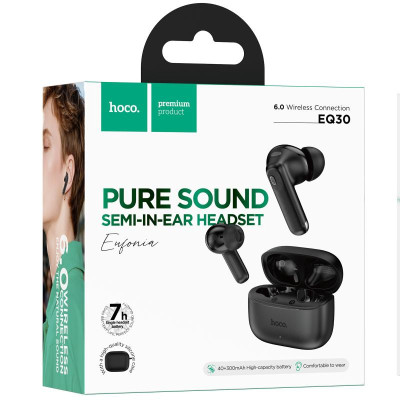 Бездротові TWS навушники Hoco EQ30 Eufonia Black