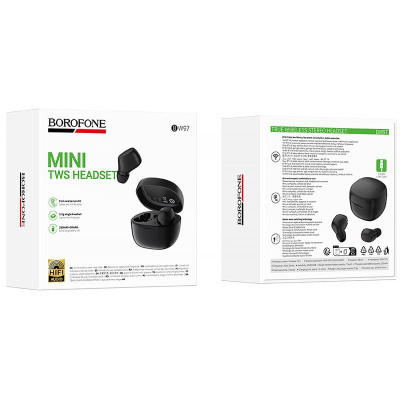 Бездротові TWS навушники Borofone BW97 Clear Black