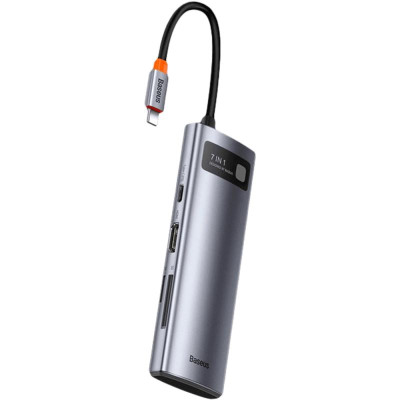 Перехідник HUB Baseus Metal Gleam Series Starjoy 7-in-1 Multifunctional (WKWG020113) Сірий Перехідник HUB Baseus Metal Gleam Series Starjoy 7-in-1 Multifunctional (WKWG020113) Сірий