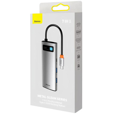 Перехідник HUB Baseus Metal Gleam Series Starjoy 7-in-1 Multifunctional (WKWG020113) Сірий Перехідник HUB Baseus Metal Gleam Series Starjoy 7-in-1 Multifunctional (WKWG020113) Сірий