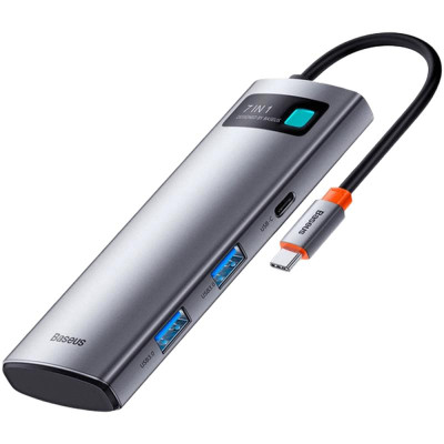 Перехідник HUB Baseus Metal Gleam Series Starjoy 7-in-1 Multifunctional (WKWG020113) Сірий