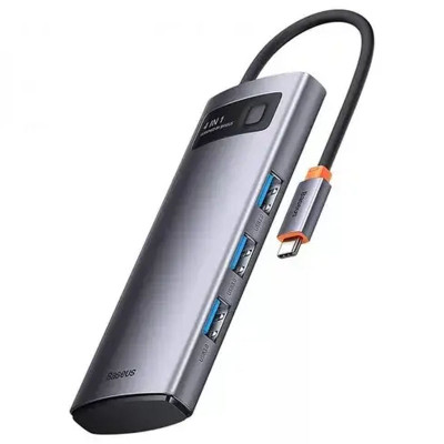 Перехідник HUB Baseus Metal Gleam Series 4-in-1 4xUSB3.0 (WKWG070013) Gray Перехідник HUB Baseus Metal Gleam Series 4-in-1 4xUSB3.0 (WKWG070013) Gray