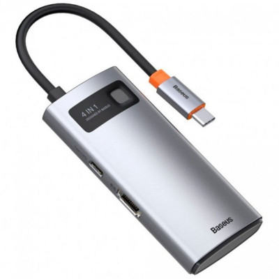 Перехідник HUB Baseus Metal Gleam Series 4-in-1 Type-C (CAHUB-CY) Gray