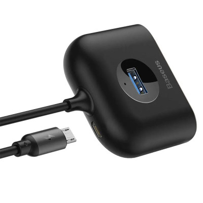 Перехідник HUB Baseus Square round 4-in-1 UBS3.0 1m (CAHUB-AY) Black