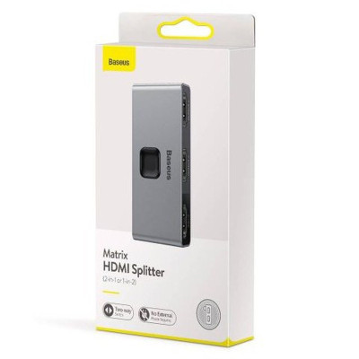 Перехідник HUB Baseus Matrix HDMI Splitter (CAHUB-BC0G) Space Gray Перехідник HUB Baseus Matrix HDMI Splitter (CAHUB-BC0G) Space Gray