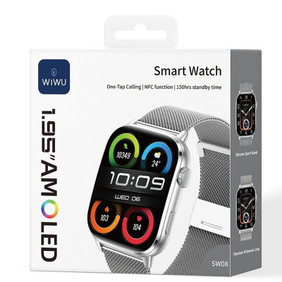 Смарт-годинник WiWU SW08 Smart sports watch (call version) Silver Смарт-годинник WiWU SW08 Smart sports watch (call version) Silver