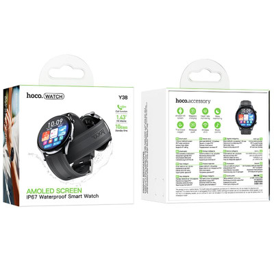 Смарт-годинник Hoco Y38 Smart sports watch (call version) Black