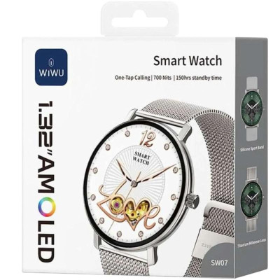 Смарт-годинник WiWU SW07 Smart sports watch (call version) Silver Смарт-годинник WiWU SW07 Smart sports watch (call version) Silver