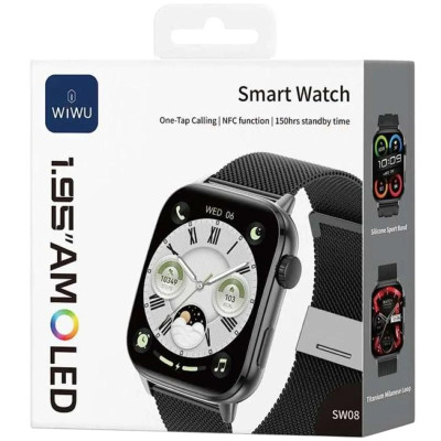 Смарт-годинник WiWU SW08 Smart sports watch (call version) Black Смарт-годинник WiWU SW08 Smart sports watch (call version) Black
