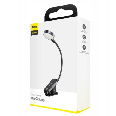 Лампа Baseus Comfort Reading Mini Clip Lamp (DGRAD-0) Dark Gray Лампа Baseus Comfort Reading Mini Clip Lamp (DGRAD-0) Dark Gray