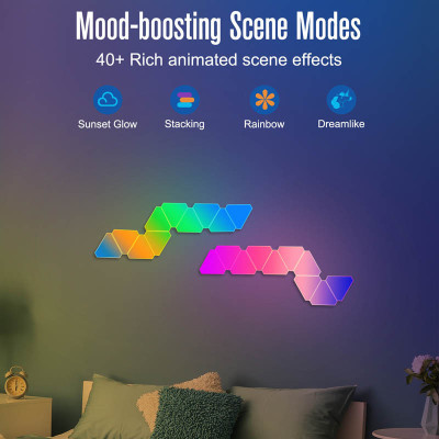 Настінний світильник Smart Triangular Quantum Light SAL-012B Bluetooth USB interface with app 6pcs White