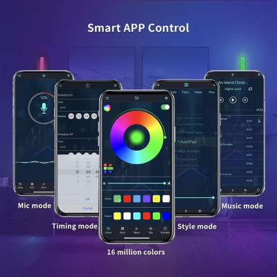 Настінний світильник Lines SAL-013B Bluetooth USB interface with app (6+1 pcs) White Настінний світильник Lines SAL-013B Bluetooth USB interface with app (6+1 pcs) White