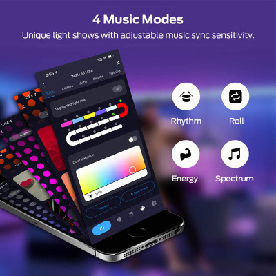 Модульный настінний світильник LED RGB 5V соты SAL-011B 6pcs Bluetooth USB with app White Модульный настінний світильник LED RGB 5V соты SAL-011B 6pcs Bluetooth USB with app White