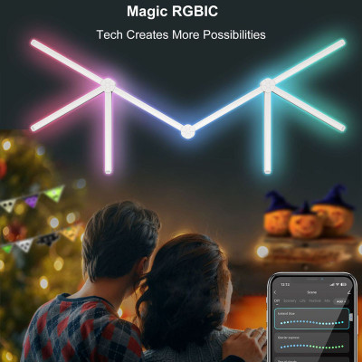 Модульный настінний світильник LED RGB 5V SAL-014B 9pcs Bluetooth USB with app White Модульный настінний світильник LED RGB 5V SAL-014B 9pcs Bluetooth USB with app White
