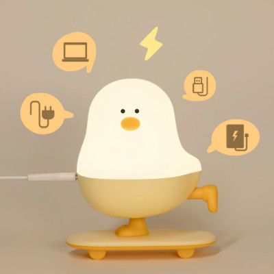 Нічник L63 Chicken on a Skateboard White / Yellow