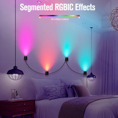 Настінна LED лампа RGB Intelligent wall lamp 6 pcs with Bluetooth European plug with app Black Настінна LED лампа RGB Intelligent wall lamp 6 pcs with Bluetooth European plug with app Black