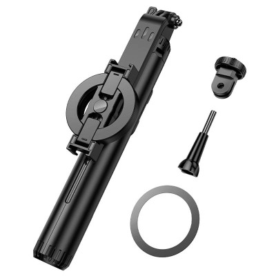 Монопод для селфі Hoco K25 magnetic трипод + знімний BT пульт Black Монопод для селфі Hoco K25 magnetic трипод + знімний BT пульт Black