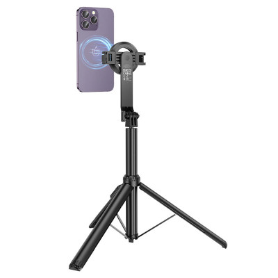 Монопод для селфі Hoco K25 magnetic трипод + знімний BT пульт Black Монопод для селфі Hoco K25 magnetic трипод + знімний BT пульт Black