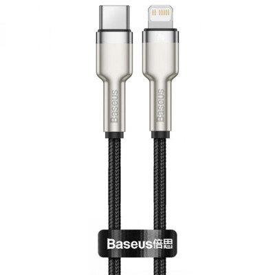 Дата кабель Baseus Cafule Metal Type-C to Lightning PD20W (1m) (CATLJK-A) Чорний