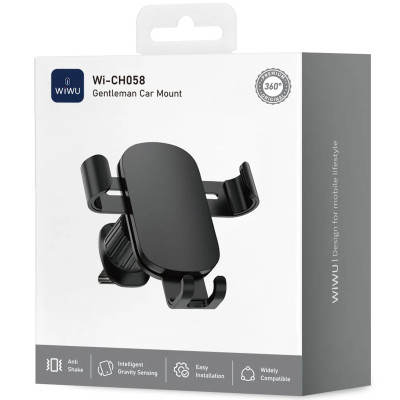 Автотримач WIWU CH058 Gentleman (air outlet) Black Автотримач WIWU CH058 Gentleman (air outlet) Black