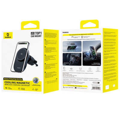 Автотримач з БЗП Baseus PrimeTrip VC2 Pro Qi2.2 (C0013N) Cosmic Black Автотримач з БЗП Baseus PrimeTrip VC2 Pro Qi2.2 (C0013N) Cosmic Black