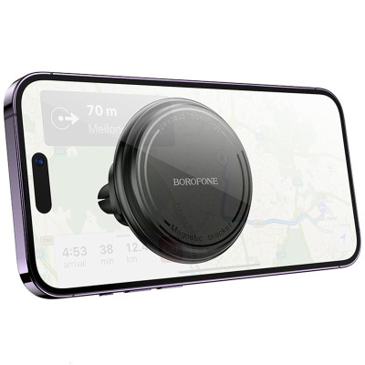 Автотримач Borofone BH135 Parker ring magnetic (air outlet) Black