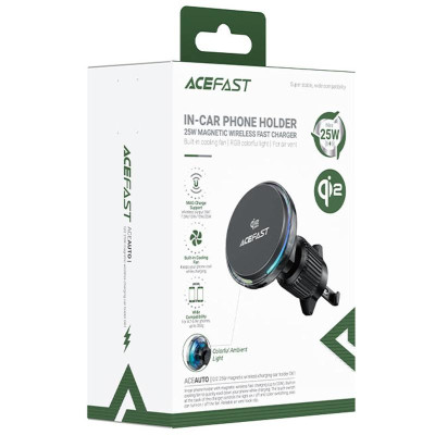Автотримач з БЗП Acefast D61 Magnetic Wireless Charging 15W Gray Автотримач з БЗП Acefast D61 Magnetic Wireless Charging 15W Gray