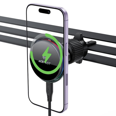 Автотримач з БЗП Acefast D61 Magnetic Wireless Charging 15W Gray Автотримач з БЗП Acefast D61 Magnetic Wireless Charging 15W Gray