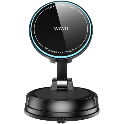 Автотримач з БЗП WIWU CH-326 Universal Vacuum Suction Magnetic 15W Black Автотримач з БЗП WIWU CH-326 Universal Vacuum Suction Magnetic 15W Black