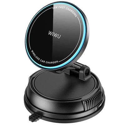 Автотримач з БЗП WIWU CH-326 Universal Vacuum Suction Magnetic 15W Black Автотримач з БЗП WIWU CH-326 Universal Vacuum Suction Magnetic 15W Black