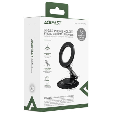 Автотримач Acefast D64 Magnetic Wireless Black Автотримач Acefast D64 Magnetic Wireless Black