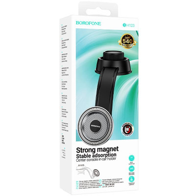Автотримач Borofone BH123 Profit magnetic (center console) Black / Metal gray Автотримач Borofone BH123 Profit magnetic (center console) Black / Metal gray